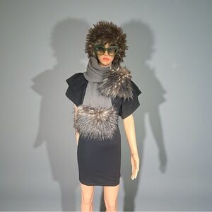 Faux Fur Trimmed Winter Accessories Set